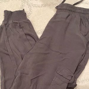 Lascana size 2 comfy, cotton, drawstring, grey, cargo pants